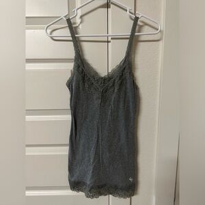 A&F grey lace tank